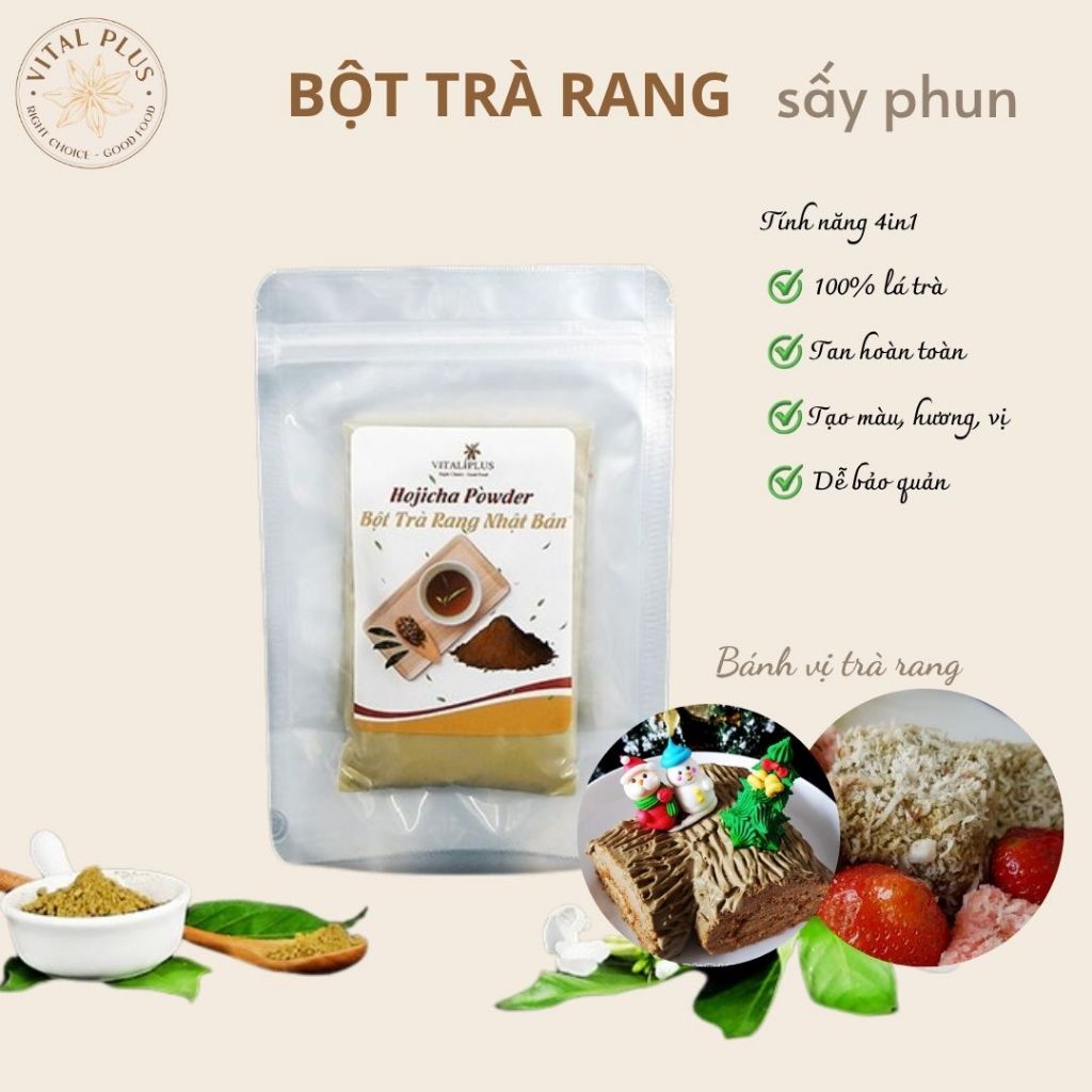 (100 gram) Bột Trà - Bột Trà Rang - Hojicha Powder - Vital Plus - Shop Nhà Anise