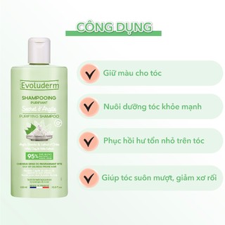 Dầu gội tóc dầu Evoluderm không Silicon giúp tóc hết bết dính, hỗ trợ giảm gàu 400ml (QT)