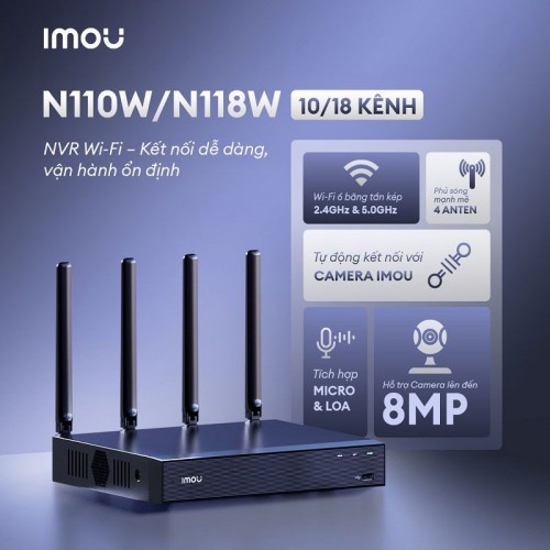 Đầu ghi hình Imou Wifi 4 kênh 4 kênh IMOU NVR1104HS-W-S2 NVR1108HS-W-S2 hàng chính hãng