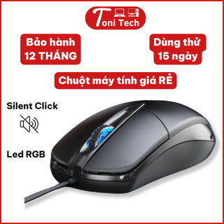  Chuột máy tính có dây văn phòng GAMING giá rẻ Silent Click tắt âm chống ồn DPI 1000 chơi game cho laptop PC. 