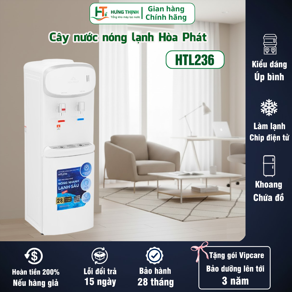Cây Nước Nóng Lạnh Hòa Phát HTL236 Bình Úp Làm Lạnh Êm Ái, Không Gây Ồn