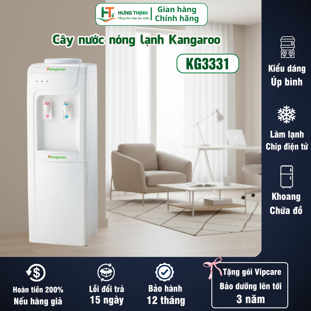 Cây nước nóng lạnh Kangaroo KG3331 –làm lạnh bằng chip | Chính hãng Hưng Thịnh – An toàn, tiết kiệm 