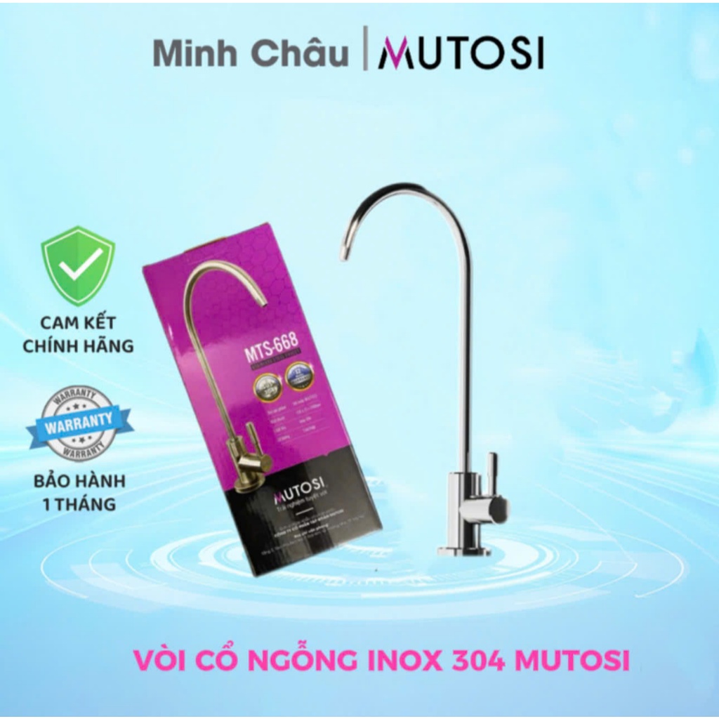 Vòi lấy nước Inox 304 Mutosi MTS-668 dùng cho máy lọc nước Mutosi, Karofi, Kangaroo,...