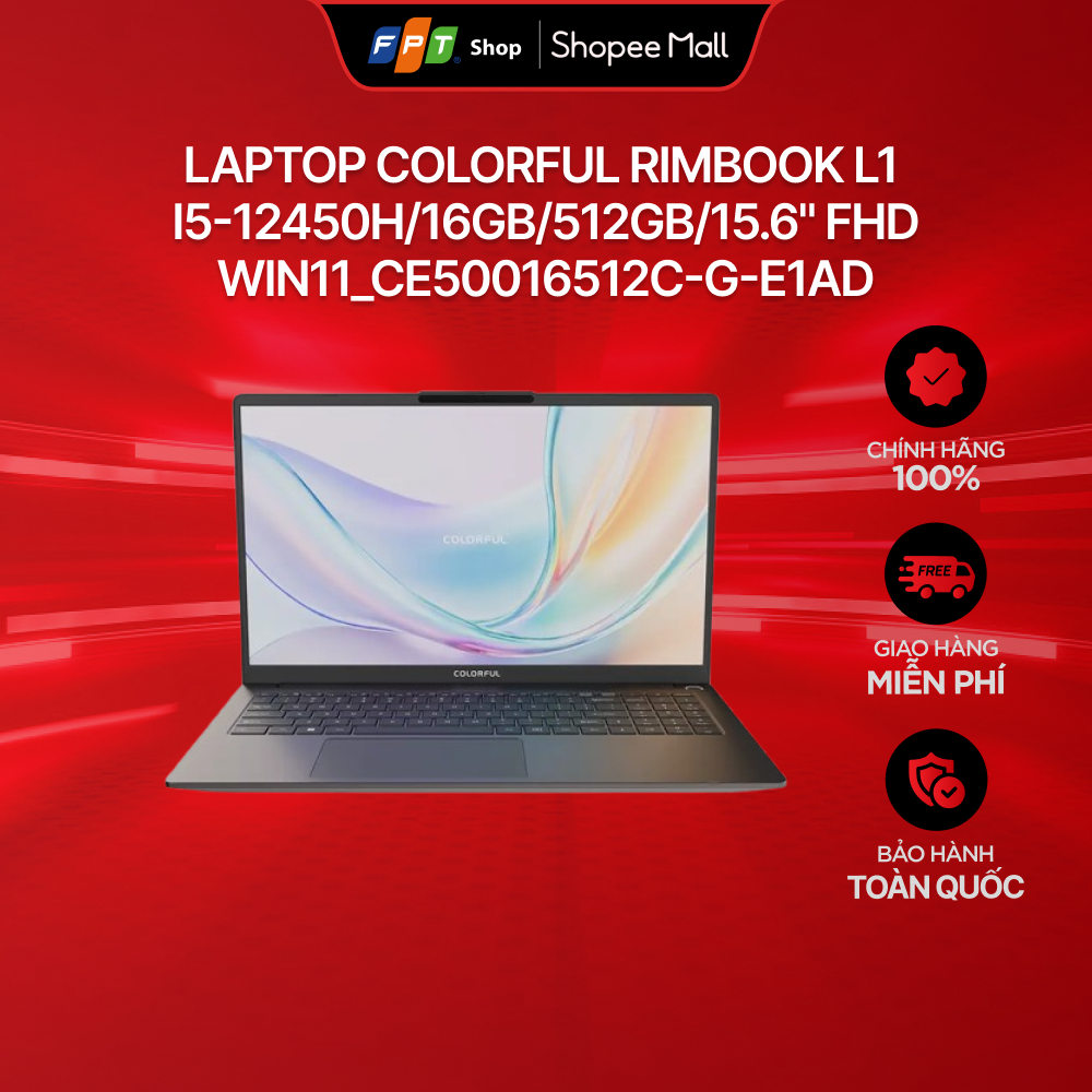 Laptop Colorful Rimbook L1 i5-12450H/16GB/512GB/15.6" FHD/Win11_CE50016512C-G-E1AD