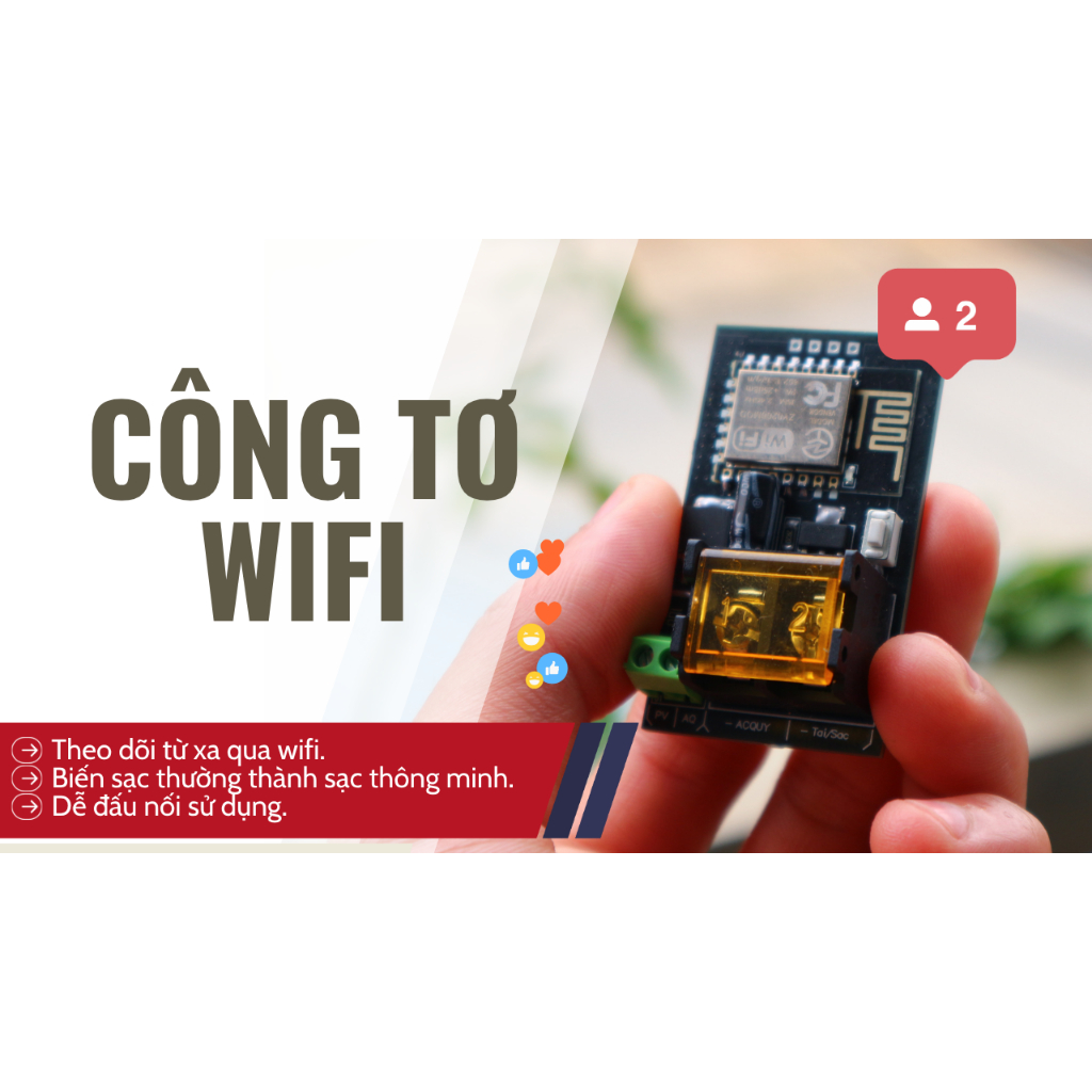 Công tơ DC wifi | Công tơ theo dõi sản lượng điện mặt trời qua wifi chế cho sạc mppt / pwm - Đọc Mô 