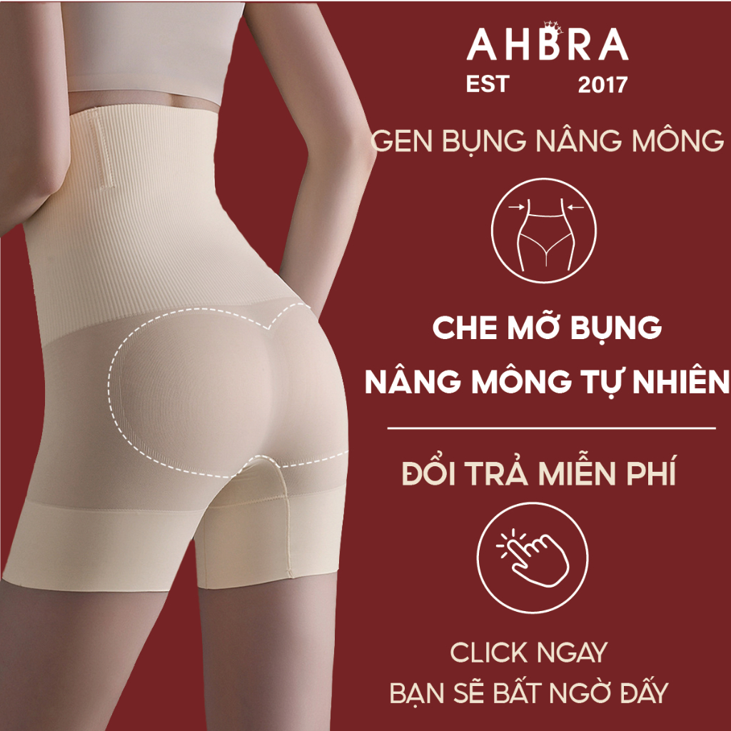 Quần Gen Nịt Bụng Cạp Cao Không Viền FG10 Chống Cuộn Nâng Mông Mặc Bảo Hộ Trong Váy AHBRA