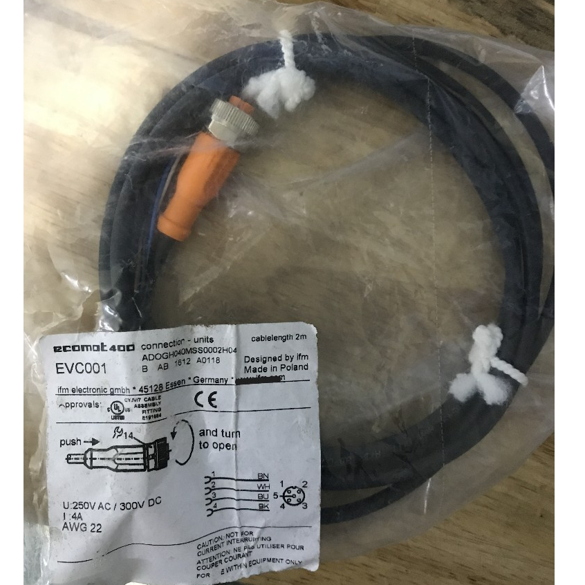 Dây đầu nối cái m12 5 pin dài 2m IFM EVC001