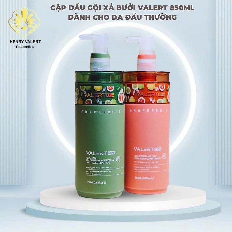Cặp Dầu Gội Bưởi VALERT GRAPEFRUIT PLUS , Chống Rụng Kích Mọc Tóc Phục Hồi Hư tổn 850ml
