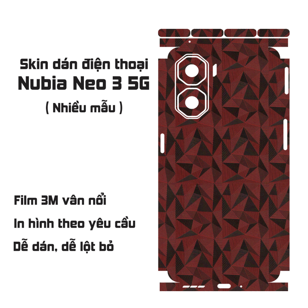 Skin / PPF trong suốt dán điện thoại Nubia Neo 3 5G | Miếng dán Film 3M vân nổi