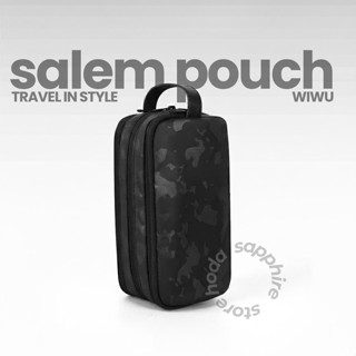 Túi Clutch Da Du Lịch Cầm Tay Wiwu Salem Pouch Họa Tiết Camo Nhỏ Gọn Chống Thấm Nước Đựng Phụ Kiện