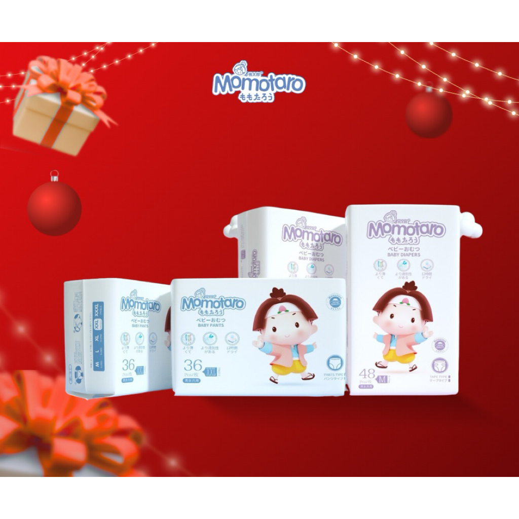 [COMBO 2 BỊCH] Bỉm/ tã dán, quần MOMOTARO Size S56/M48/M46/L42/XL39/XXL36/XXXL35