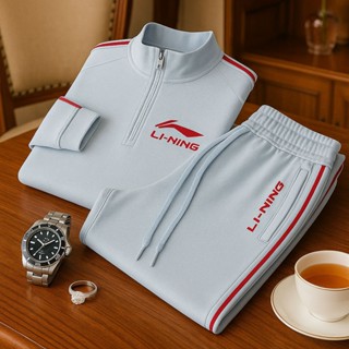  Bộ quần áo dài tay thu đông nam Lining  POLO.KHOA  Đồ bộ polo khóa kéo kiểu dáng thể thao 