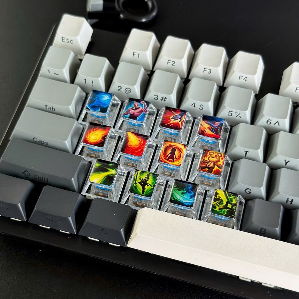Keycap skill lol bộ phím cơ gắn nút skill lol, Keycap Liên Minh huyền thoại - Bambo keycap