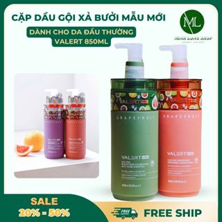  Dầu Gội Xả Bưởi Mẫu Mới VALERT GRAPEFRUIT 850ML Phục Hồi Chống Rụng Kích Mọc Tóc 