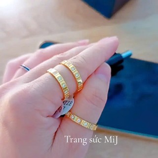 [GIÁ 1 CHIẾC] NHẪN TITAN MẠ VÀNG ĐÍNH  ĐÁ