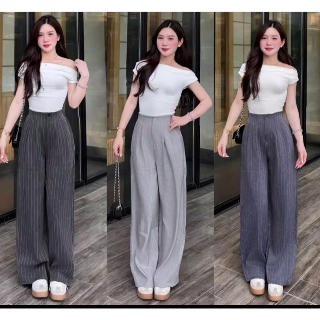 Quần Suông Ống Rộng Cạp Liền Chun Sau Chất Liệu Gold Mịn Rũ, Có 2 Chiều Dài 93Cm Và 100Cm | BigBuy360 - bigbuy360.vn