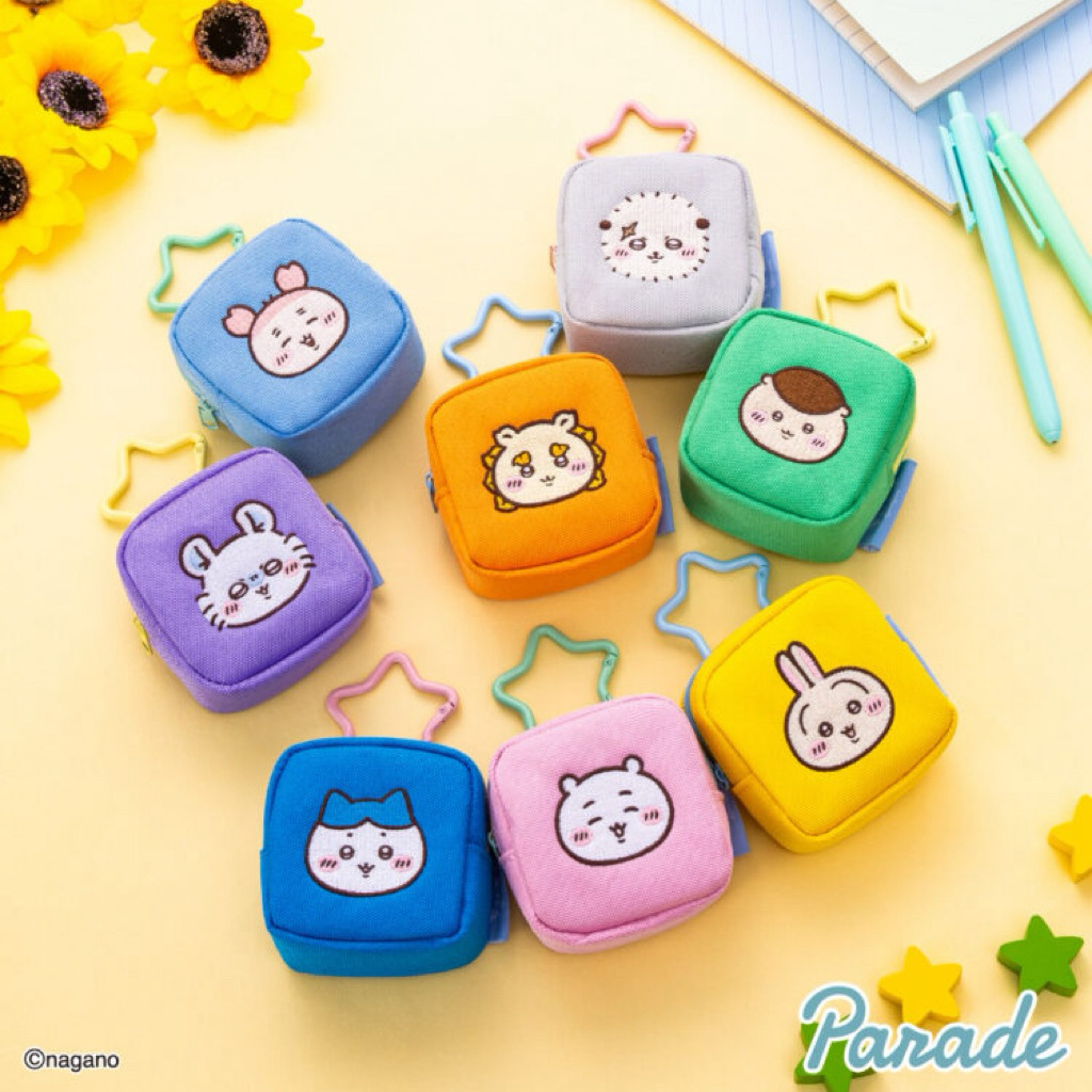 [Parade] Móc khoá túi Chiikawa chính hãng Nhật Bản | Chiikawa Embroidered Square Mini Pouch with Car