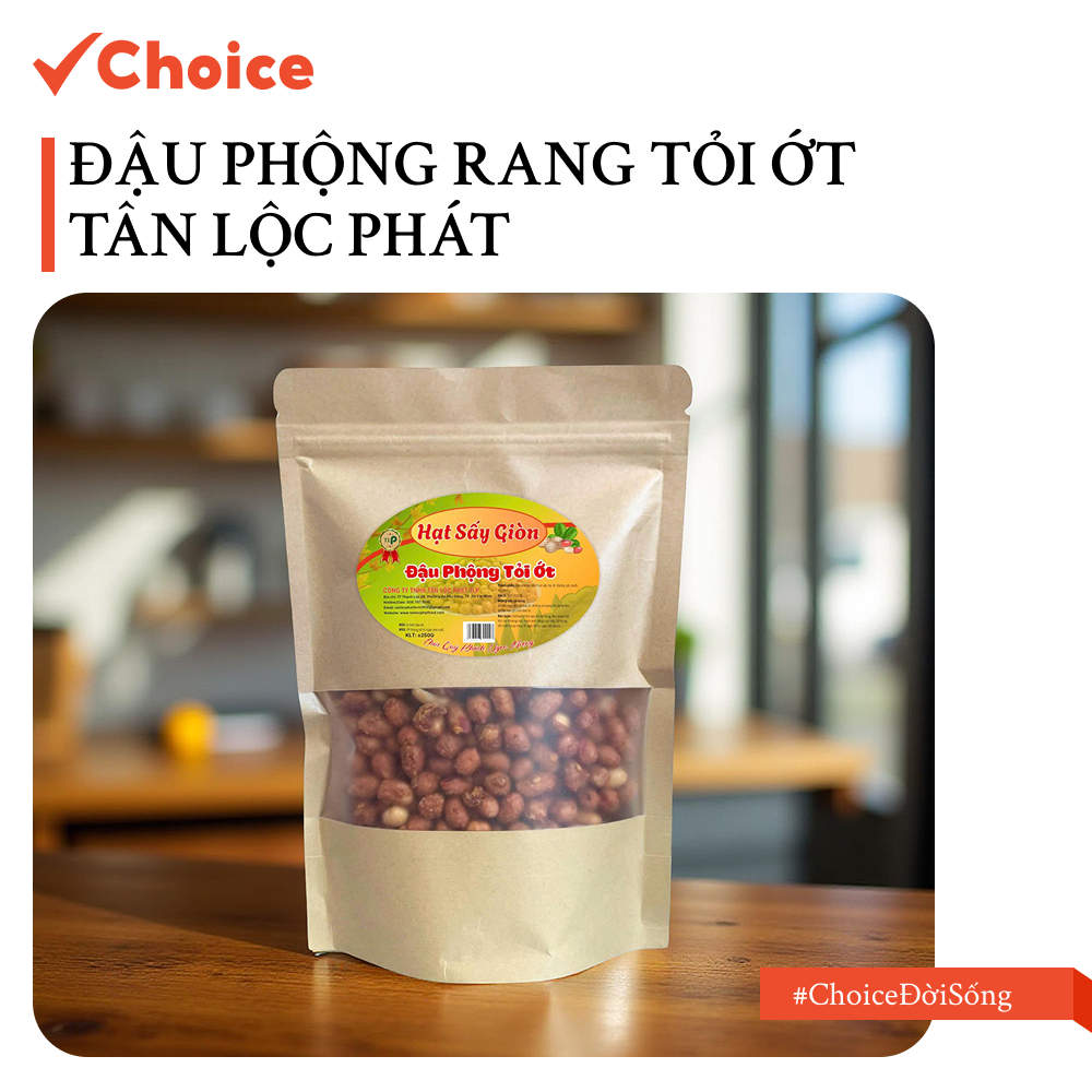 [CHOICE] ĐẬU PHỘNG RANG TỎI ỚT TÂN LỘC PHÁT FM2-2709-122 TÚI ZIP 250G