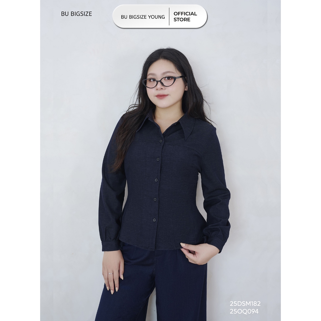 Áo sơ mi jean BIGSIZE (55kg đến 95kg) – 25DSM182 - [BU Bigsize]