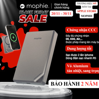   Chứng nhận 3C Pin Sạc Dự Phòng cao cấp Mophie Metallic Snap+ 10,000mAh - Sạc không dây PD 20W | BẢO HÀNH 2 NĂM 