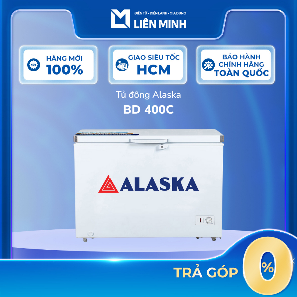 BD 400C - Tủ Đông Alaska 295 Lít BD 400C - Dàn Đồng  - Bảo Hành Chính Hãng