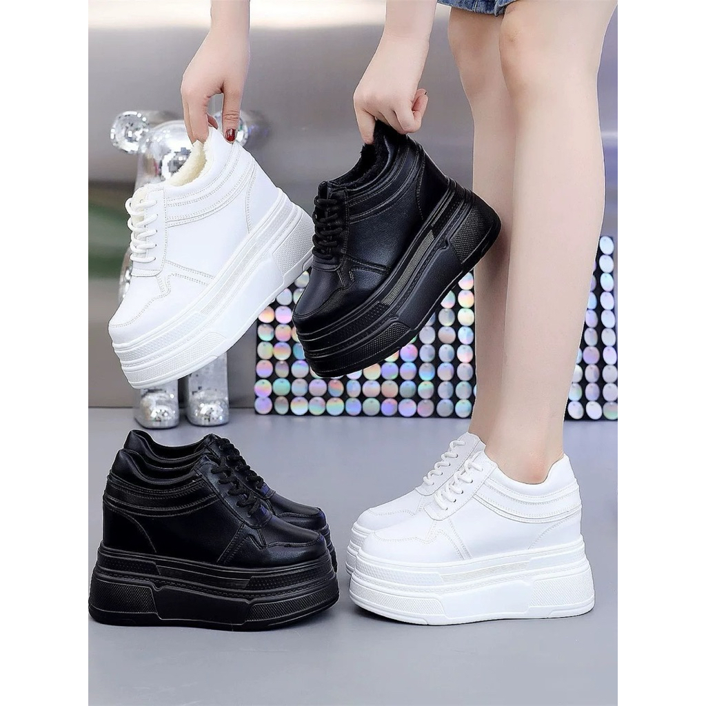 [ Sẵn 35,37 ] Giày thể thao nữ đế độn 8cm,12cm