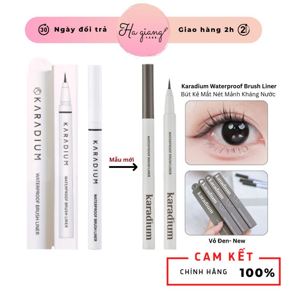  Bút dạ Kẻ Mắt Không Trôi Karadium Waterproof Brush Liner Black Kẻ Mắt Chống Trôi Karadium Waterproof 0.5mm 