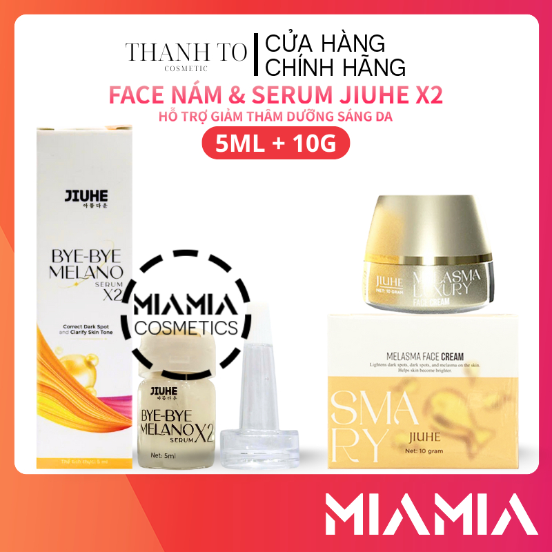 Combo Giảm Nám Thanh Tô Cosmetics - Kem Face Melasma Luxury Jiuhe + Serum Bye Bye Melano Jiuhe
