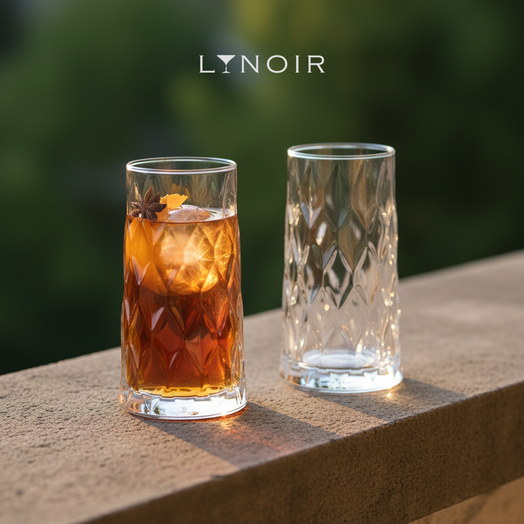Ly Thủy Tinh Highball - Cross Diamond Tapered | 470ml | [LYNOIR_LY077]