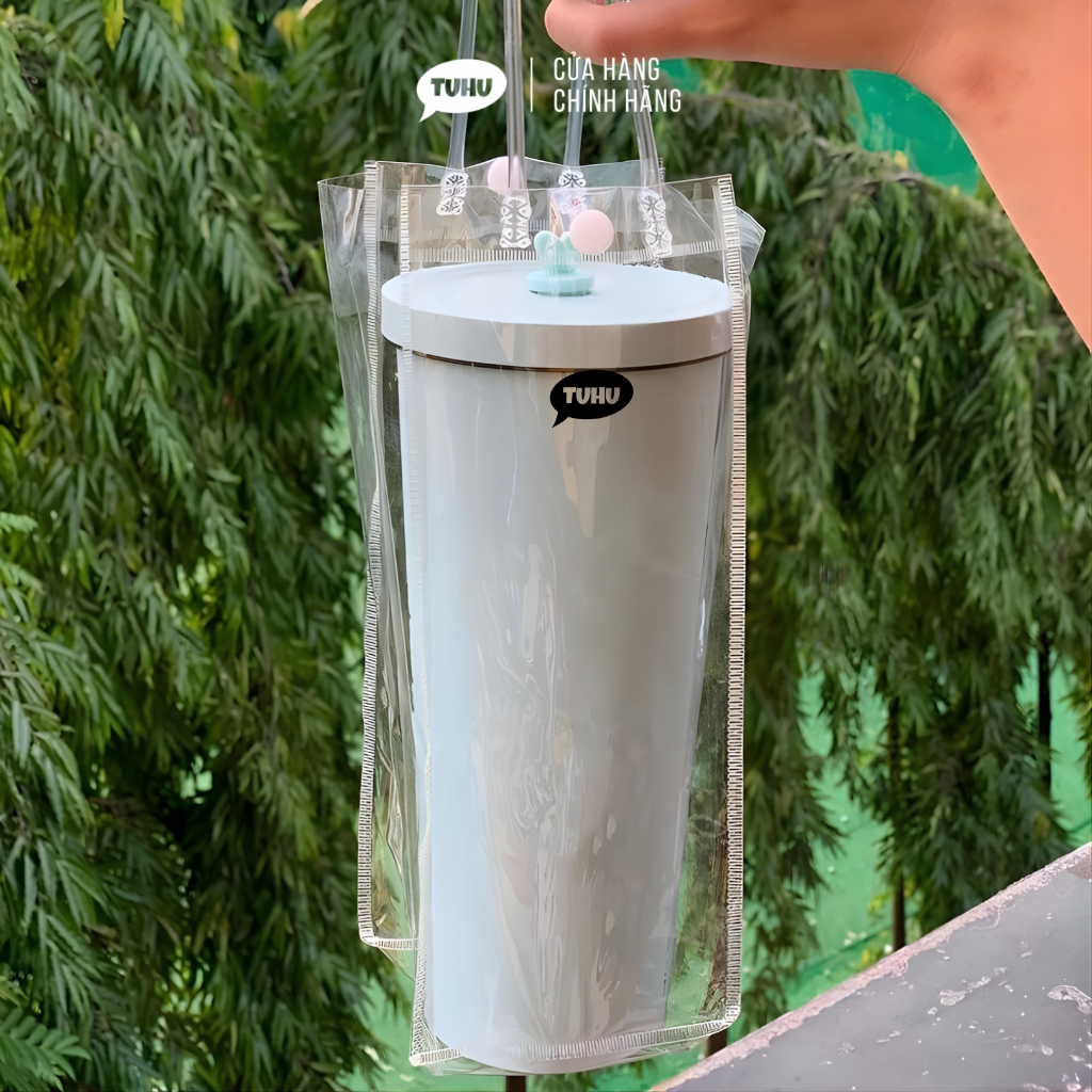 Túi trong suốt đựng bình ly giữ nhiệt, túi nhựa đựng bình nước, cốc nước - TUHUHOUSE