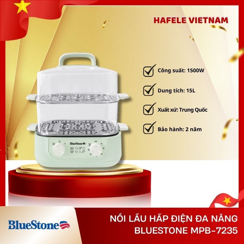 Nồi Lẩu Hấp Điện Đa Năng BlueStone MPB-7235 15 Lít 1500W – Nấu đa năng – Tiết kiệm điện - FEM