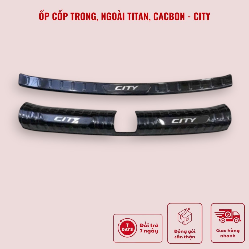 Ốp Chống Trầy Cốp trong, ngoài Titan , CACBON Xe  City , CITY RS 2021 2022 2023 2024, 2025 lắp chuẩn