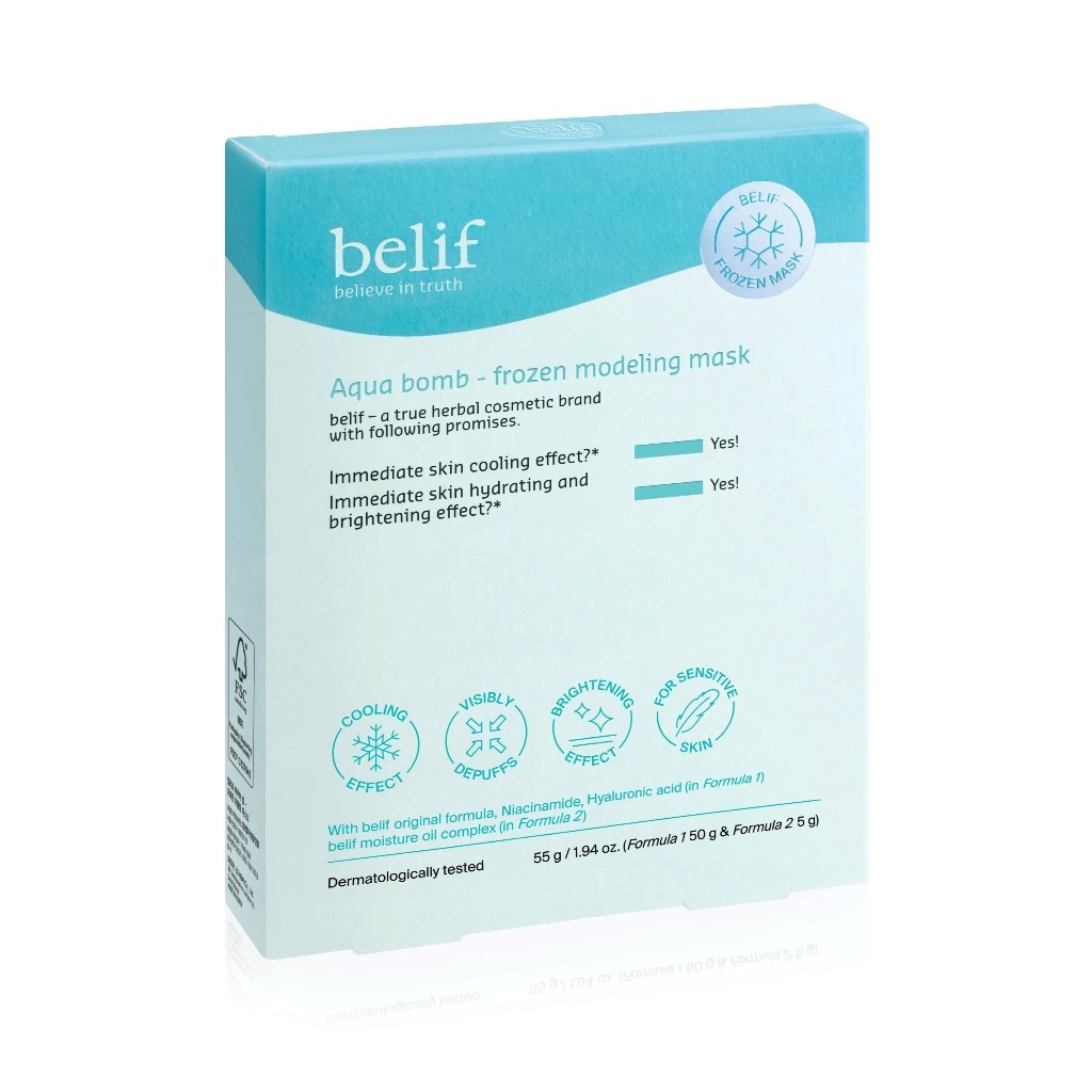 [belif Official] Mặt nạ thạch làm dịu và hỗ trợ dưỡng sáng belif Aqua Bomb Frozen Modeling Mask | BigBuy360 - bigbuy360.vn