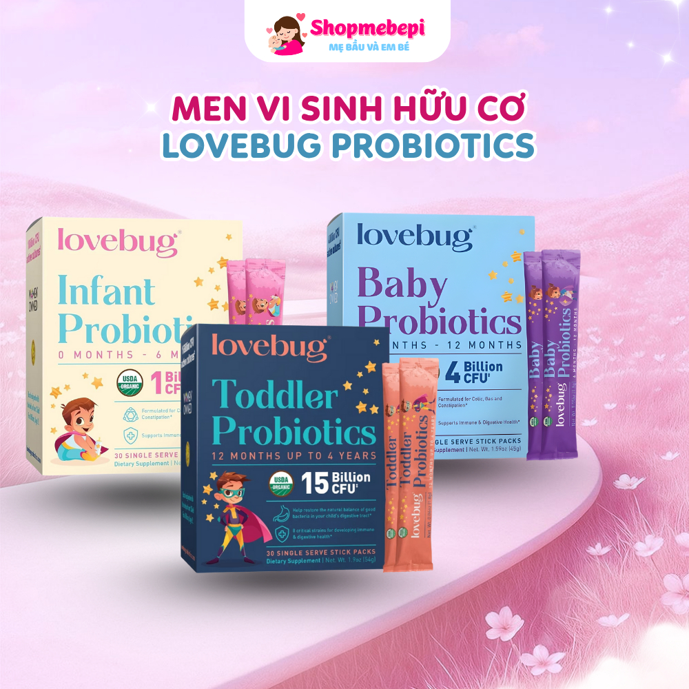 Men Vi Sinh Lovebug Probiotics Hỗ Trợ Tiêu Hóa Và Tăng Đề Kháng Cho Bé [Shop Mẹ Bé Pi]