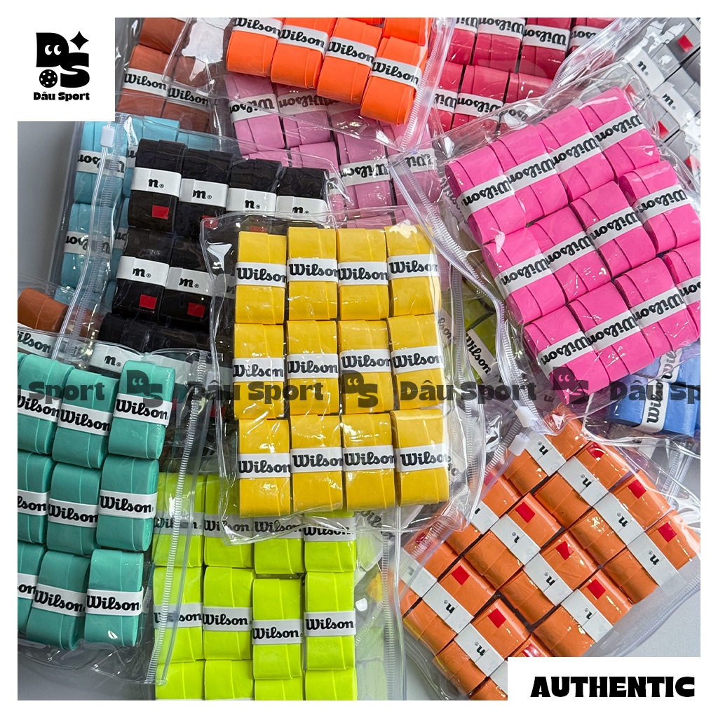 [𝑪𝑯𝑰́𝑵𝑯 𝑯𝑨̃𝑵𝑮] Quấn Cán Vợt WILSON/Cuốn Cán Wilson Pickleball Tennis Cầu Lông Thấm Hút Tốt Bám Tay