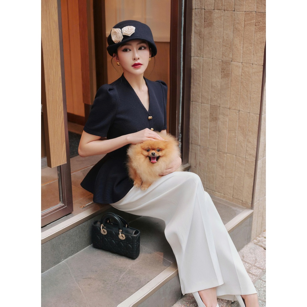 LAVIEM - Áo len dáng peplum cổ V thanh lịch phối cùng quần suông ống đứng - Sabri Top & Ozzy Pant | BigBuy360 - bigbuy360.vn