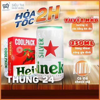   HỎA TỐC - MẪU TẾT 2026  Bia Heineken Silver Coolpack 250ml thùng 24 lon 