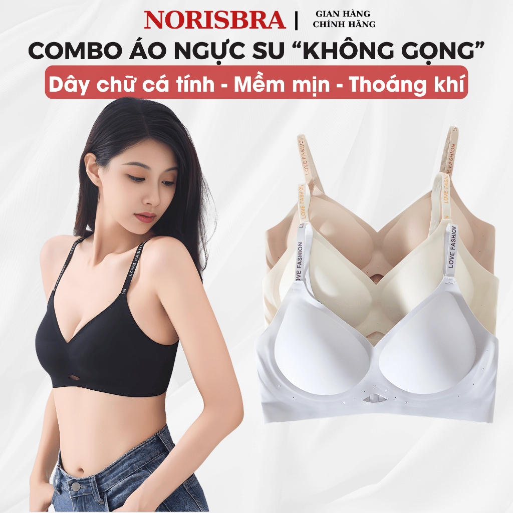 [Combo Tiết Kiệm] Combo Áo Ngực Nữ Khoét Giọt Nước Thoáng Khí, Áo Lót Đúc Su Tàng Hình AMYBRA A960