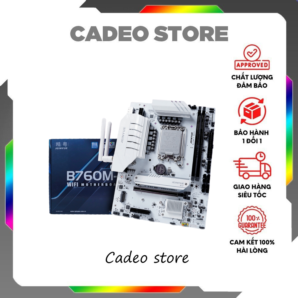 Main máy tính JGINYUE B760M-K WIFI 6 DDR4 New Trắng Bảo hành 36 tháng