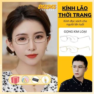  Mắt kính lão có độ cho người lớn nam nữ chống ánh sáng xanh kính đọc sách báo xem điện thoai kim loại chống mỏi mắt HK6 