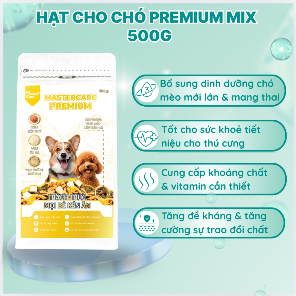 Thức Ăn Hạt Premium Mix Loại Dễ Ăn, Hạn Chế Kén Ăn Phát Triển Tốt Cho Chó MasterCare