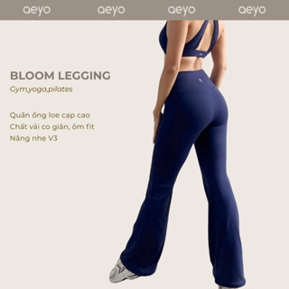 Quần legging thể thao nữ Bloom aeyo - quần ống loe tập gym yoga pilates cạp cao 