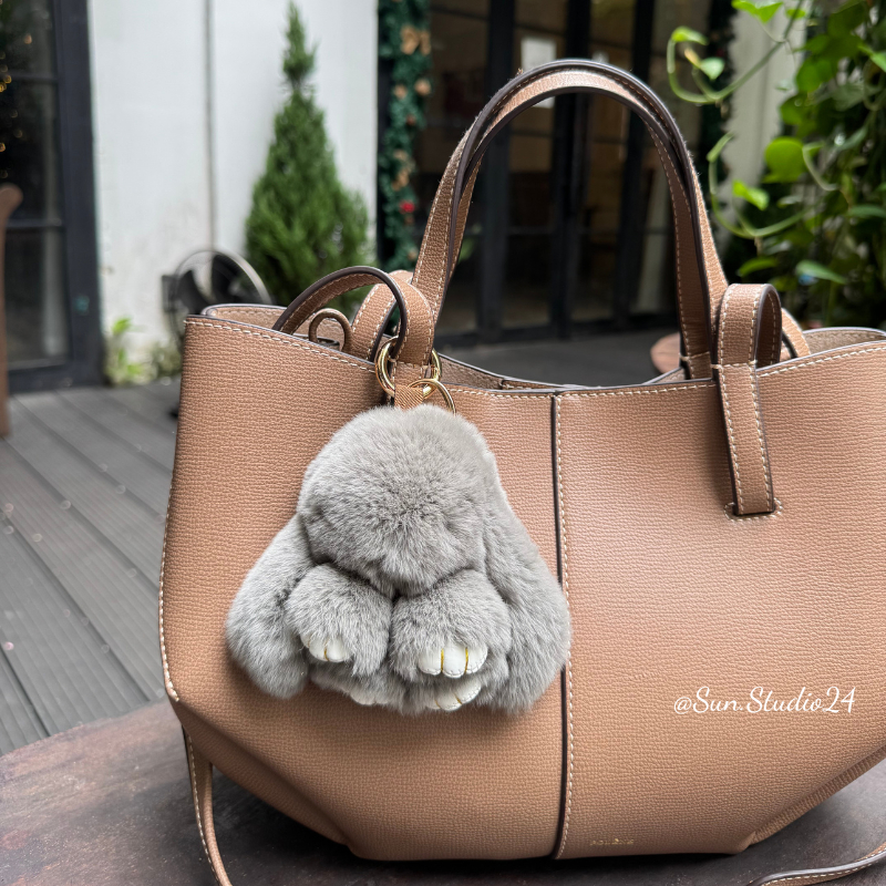 [Lông Thỏ Thật] Móc Treo Túi Xách Thỏ Cute, Charm Đeo Túi Thỏ Cute
