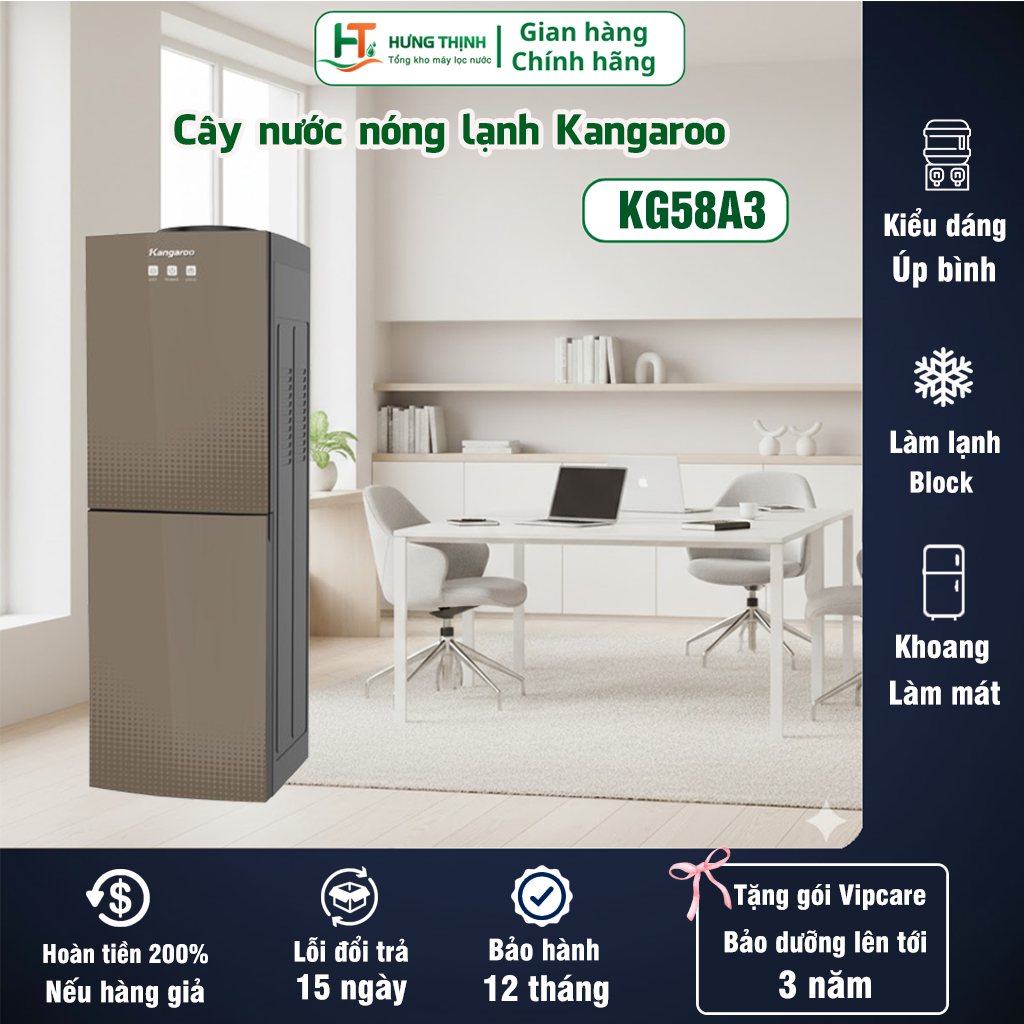 Cây Nước Nóng Lạnh Kangaroo KG58A3 Thiết Kế Hiện Đại, Sang Trọng Hoa Văn Tinh Tế