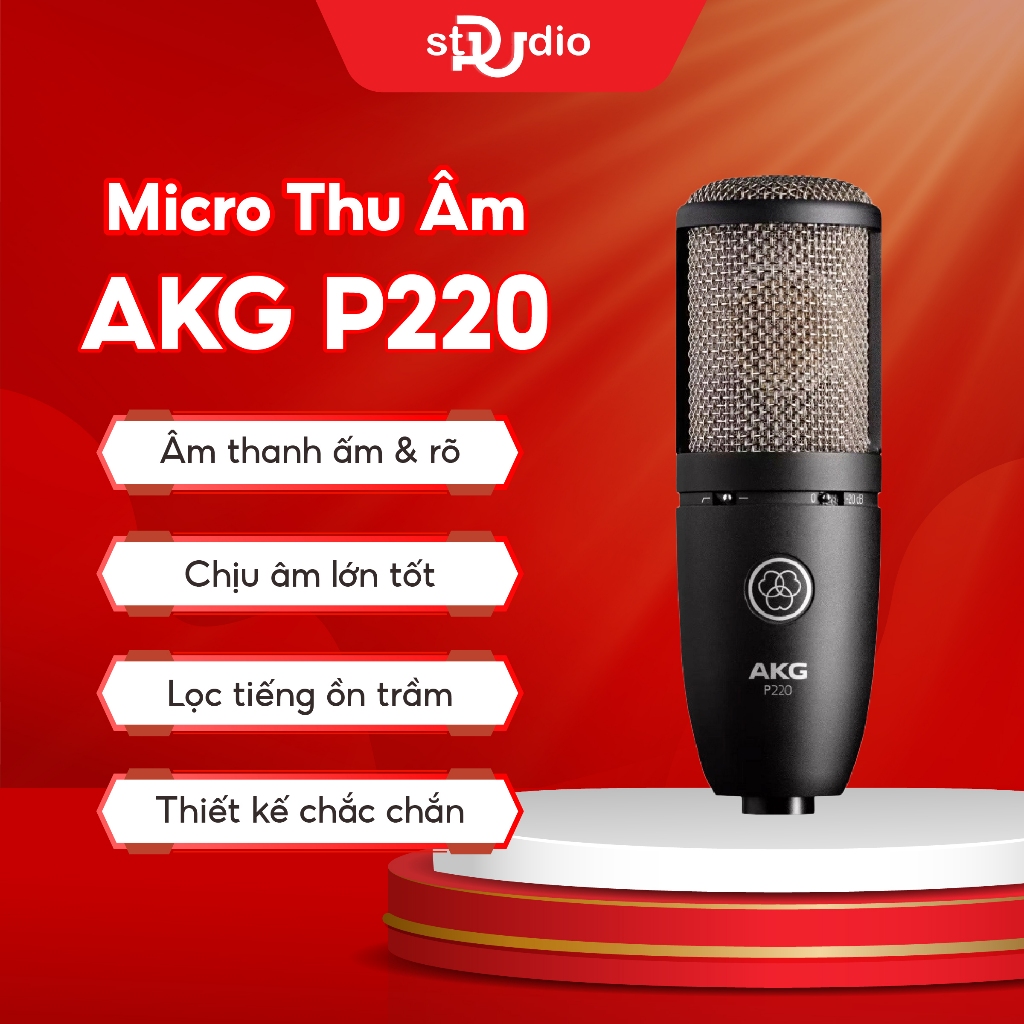 Micro thu âm AKG P220 - Micro thu âm cho phòng thu chính hãng