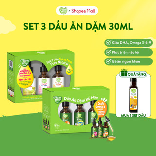 Combo dầu ăn dặm cho bé Mămmy cá hồi hạt lanh olive bổ sung DHA vitamin bé từ 6 tháng tuổi chai 30ml