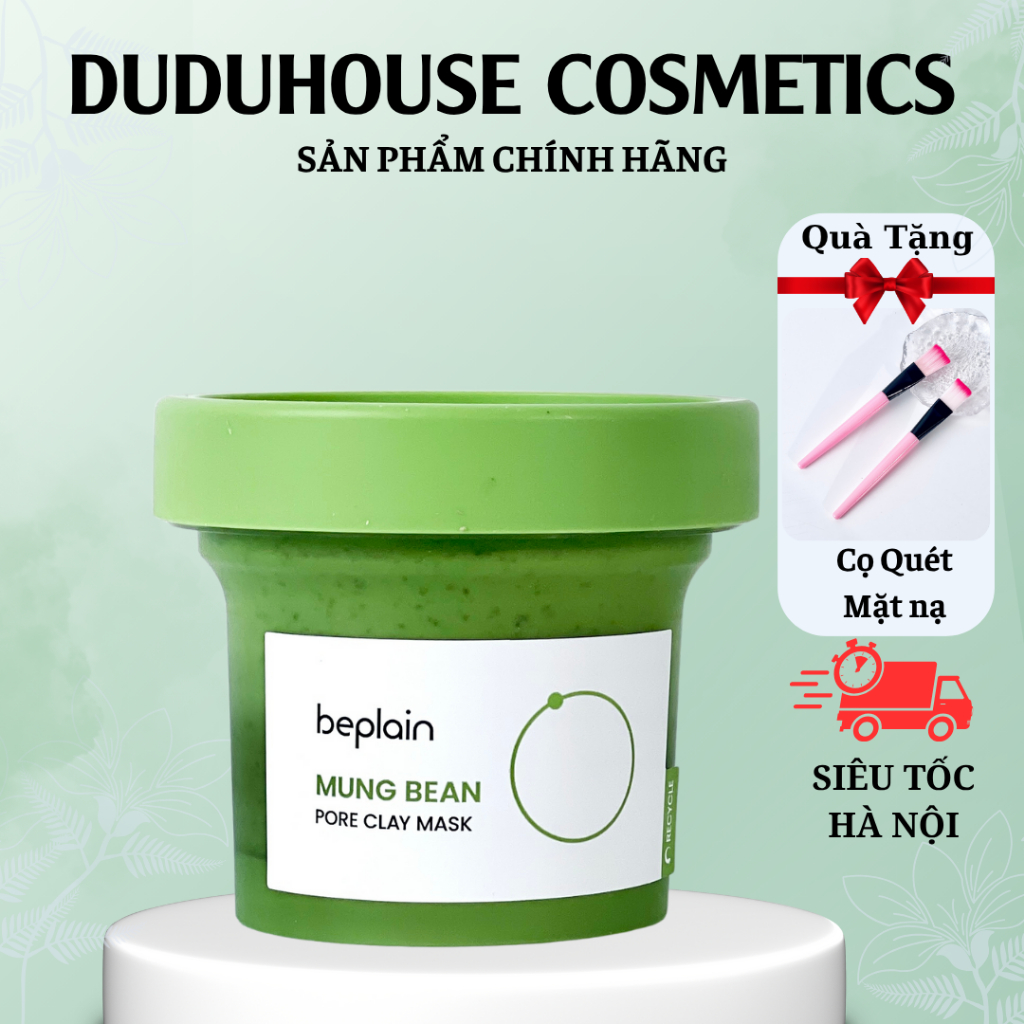 Mặt Nạ Đất Sét Beplain Đậu Xanh Kiềm Dầu, Giảm Mụn Beplain Mung Bean Pore Clay Mask 120g Duduhouse
