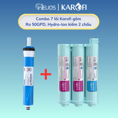 Combo 7 lõi gồm Màng RO 50GPD và cụm lõi chức năng HP 6.2 Ion mới nhất cho máy lọc RO Karofi,... - Chính hãng