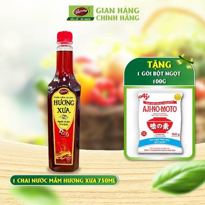 Nước Mắm Cá Cơm Phú Quốc HƯƠNG XƯA 750ml [Tặng 1 gói bột ngọt 100g]