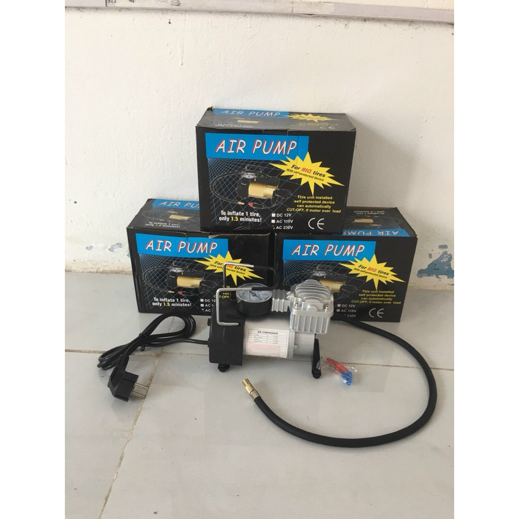 Máy bơm hơi mini tự động thông minh dùng điện 220V ,Bơm Lốp Ô TÔ, Xe Máy,xe đạp, bể bơi ,Bơm Đa Năng